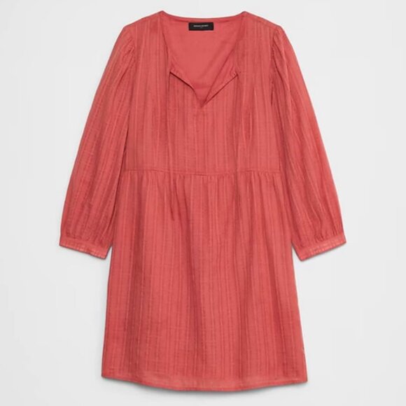 Bananna Republic NWT Cottagecore Mini Shift Dress in Dusty Cedar [size M] - Picture 3 of 10